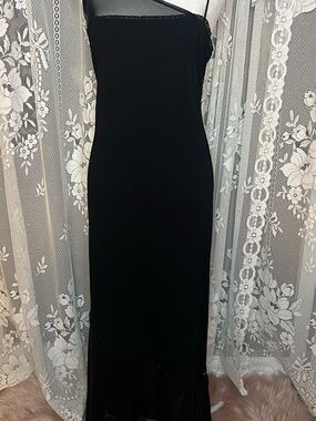Vintage Asymmetrical Hem Sequin Maxi Dress